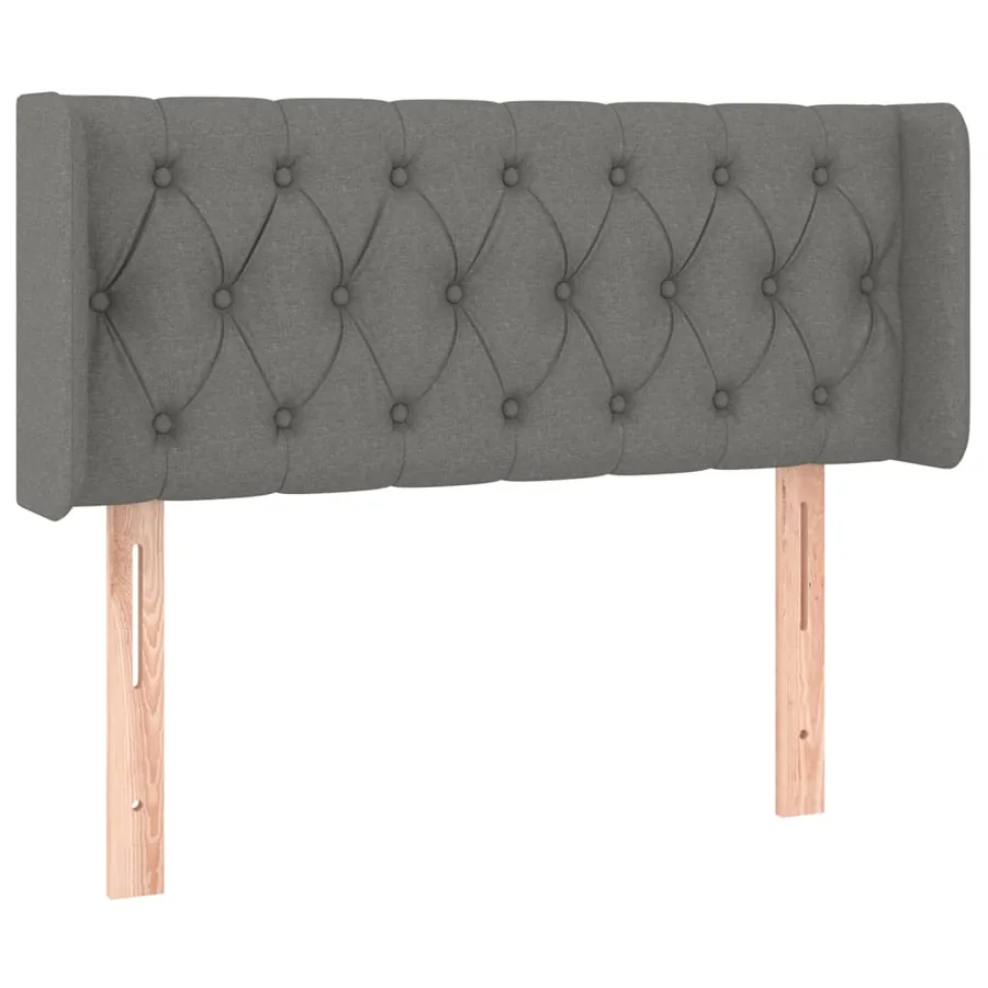 Tête de lit avec oreilles Gris foncé 103x16x78/88 cm Tissu - 2