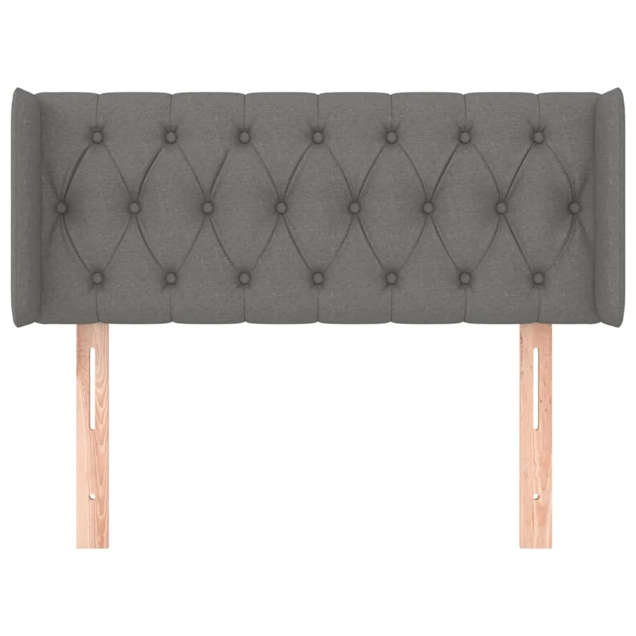 Tête de lit avec oreilles Gris foncé 103x16x78/88 cm Tissu - 3