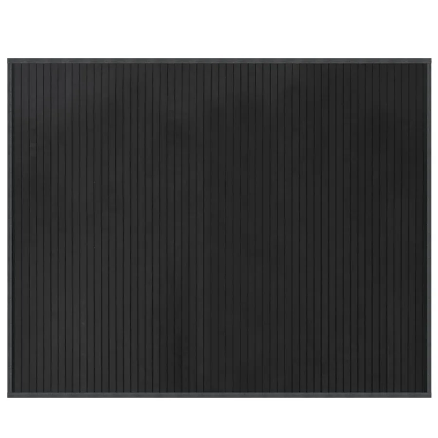 Tapis rectangulaire gris 80x100 cm bambou - 2