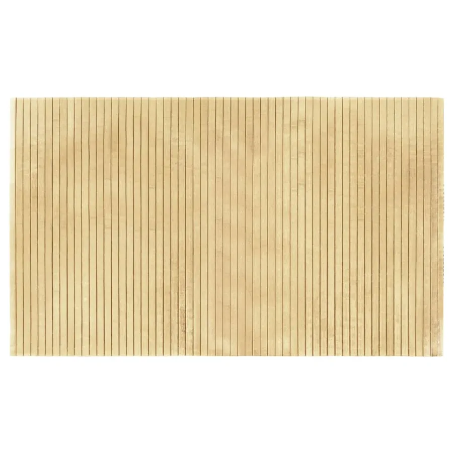 Tapis rectangulaire naturel clair 60x100 cm bambou - 2