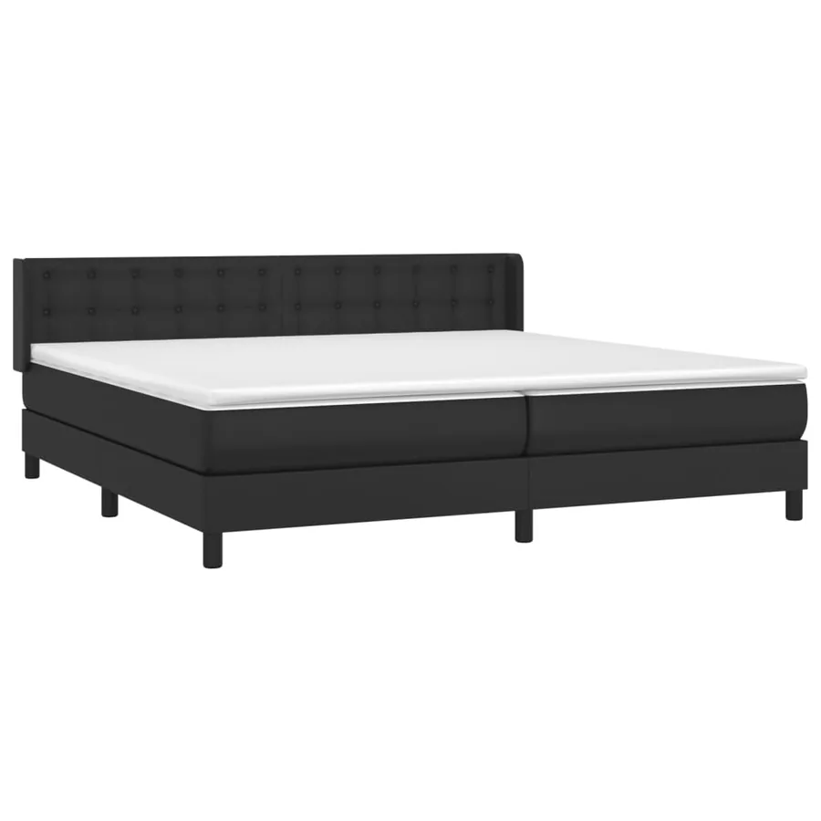 Sommier à lattes de lit avec matelas Noir 200x200 cm Similicuir - 3