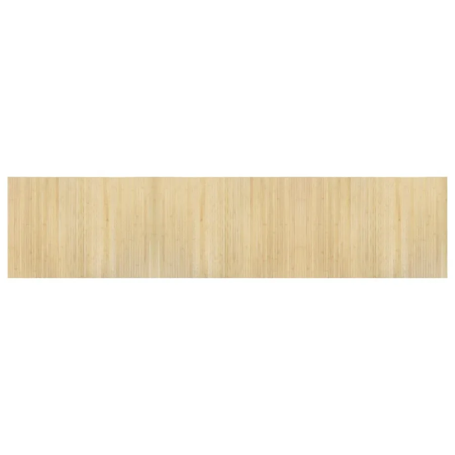 Tapis rectangulaire naturel clair 70x300 cm bambou - 2