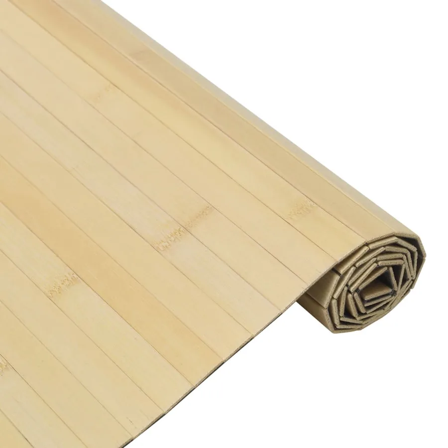 Tapis rectangulaire naturel clair 70x300 cm bambou - 4
