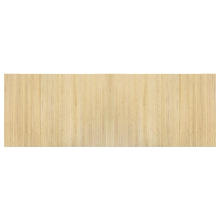 Tapis rectangulaire naturel clair 70x200 cm bambou - 2