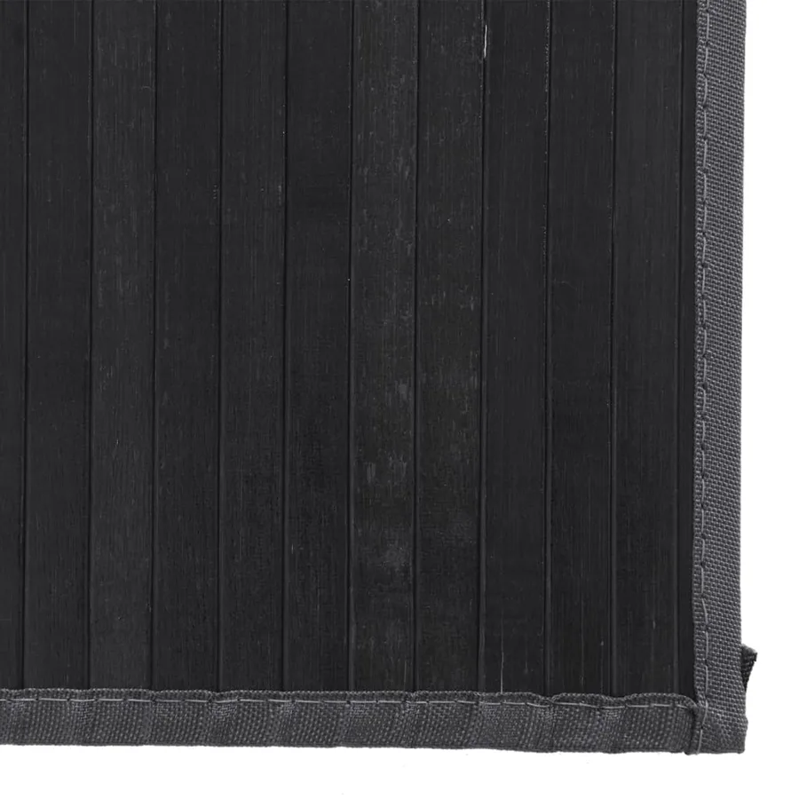 Tapis rectangulaire noir 80x300 cm bambou - 6
