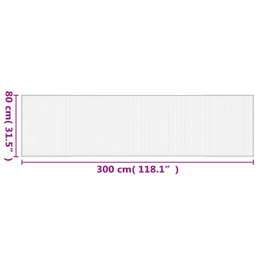Tapis rectangulaire noir 80x300 cm bambou - 8