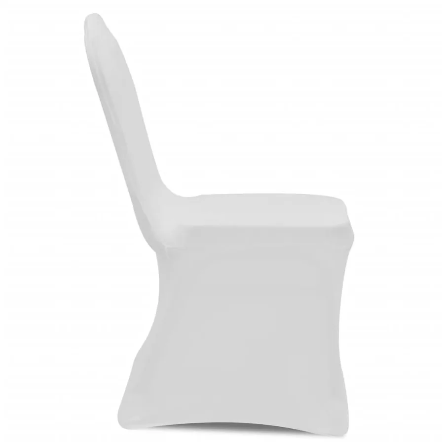 Housse blanche extensible pour chaise 6 pièces - 4