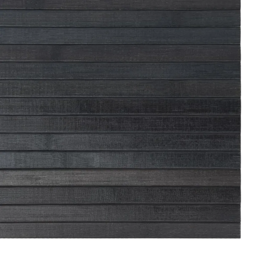 Tapis rectangulaire gris 100x400 cm bambou - 6