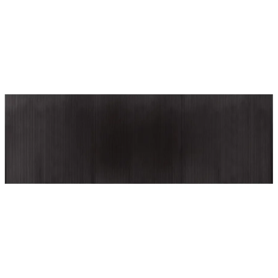 Tapis rectangulaire marron foncé 100x300 cm bambou - 2