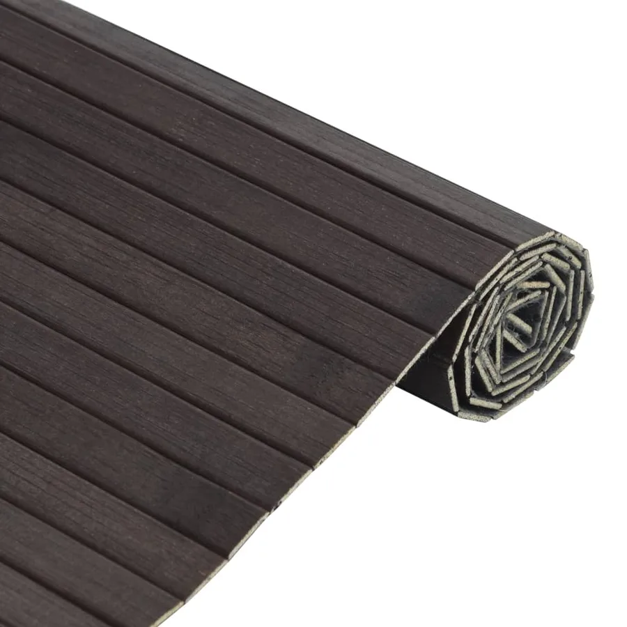 Tapis rectangulaire marron foncé 100x300 cm bambou - 4