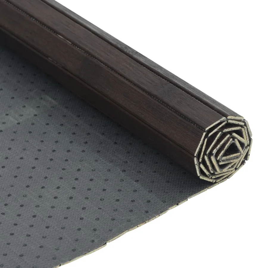 Tapis rectangulaire marron foncé 100x300 cm bambou - 5