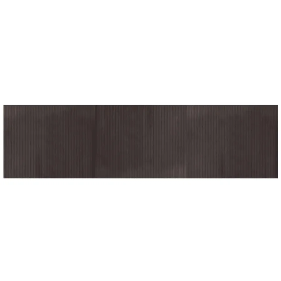 Tapis rectangulaire marron foncé 80x300 cm bambou - 2