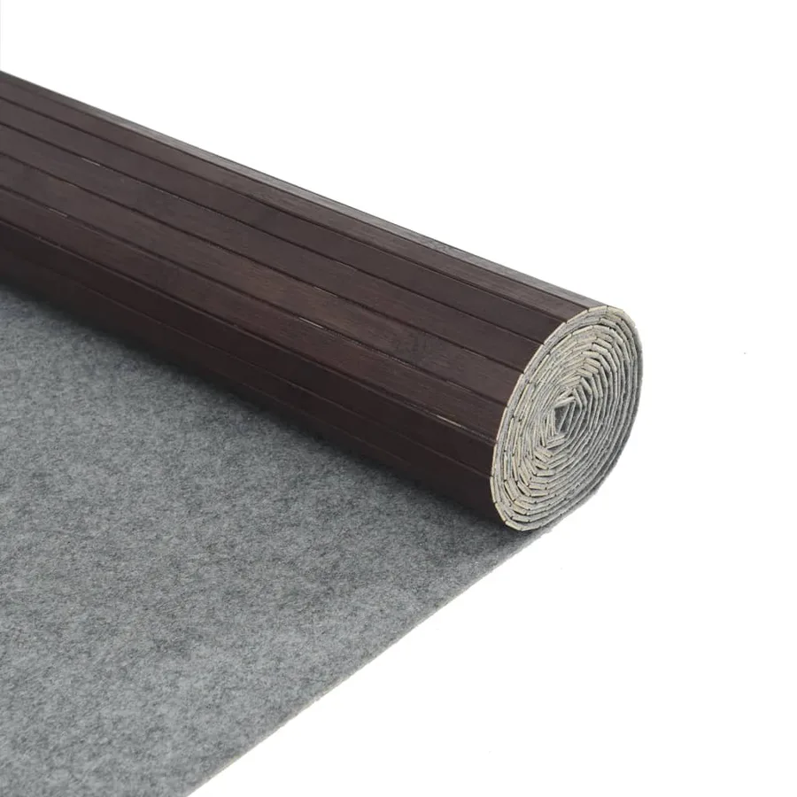 Tapis rectangulaire marron foncé 80x300 cm bambou - 5
