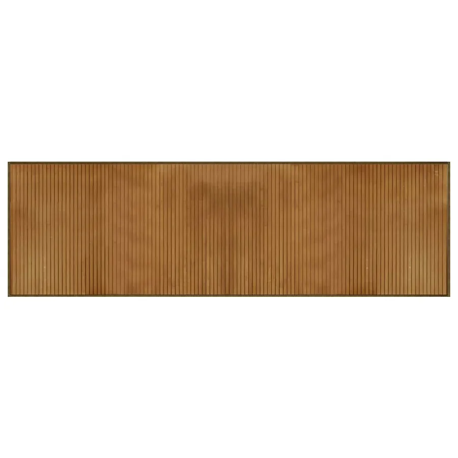 Tapis rectangulaire marron 60x200 cm bambou - 2