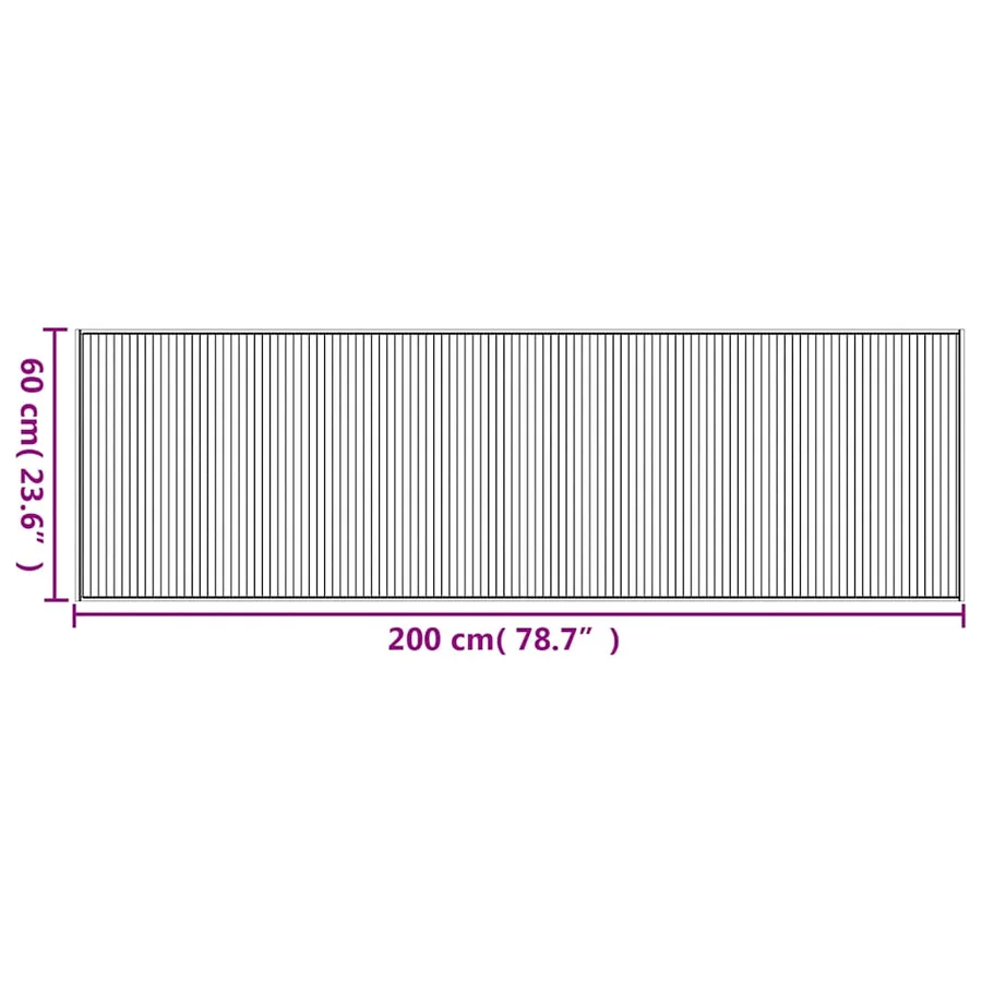 Tapis rectangulaire marron 60x200 cm bambou - 8