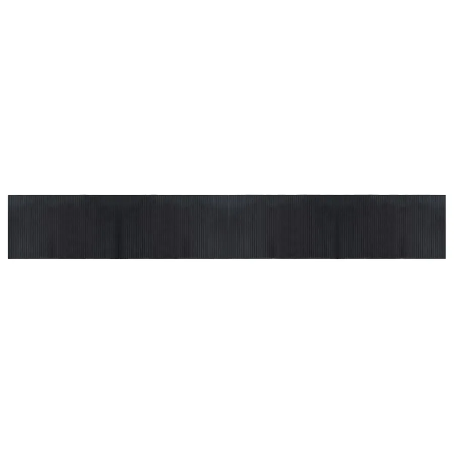 Tapis rectangulaire noir 60x400 cm bambou - 2