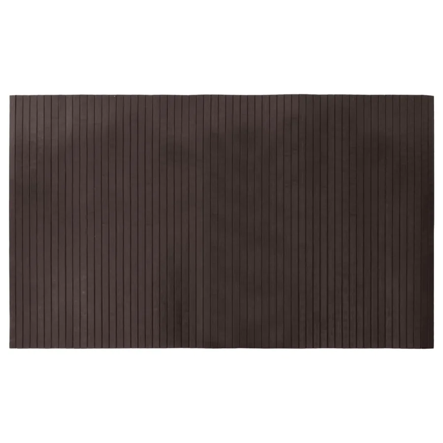 Tapis rectangulaire marron foncé 60x100 cm bambou - 2