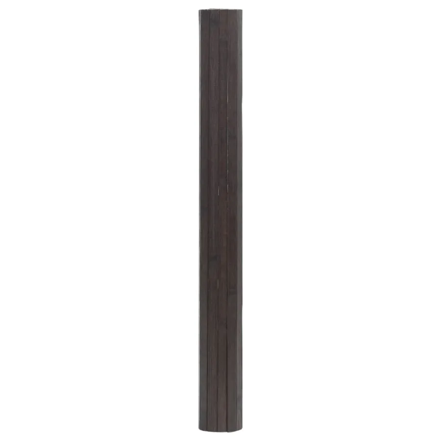 Tapis rectangulaire marron foncé 60x100 cm bambou - 3