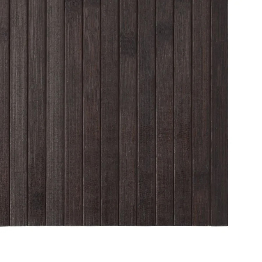 Tapis rectangulaire marron foncé 60x100 cm bambou - 6