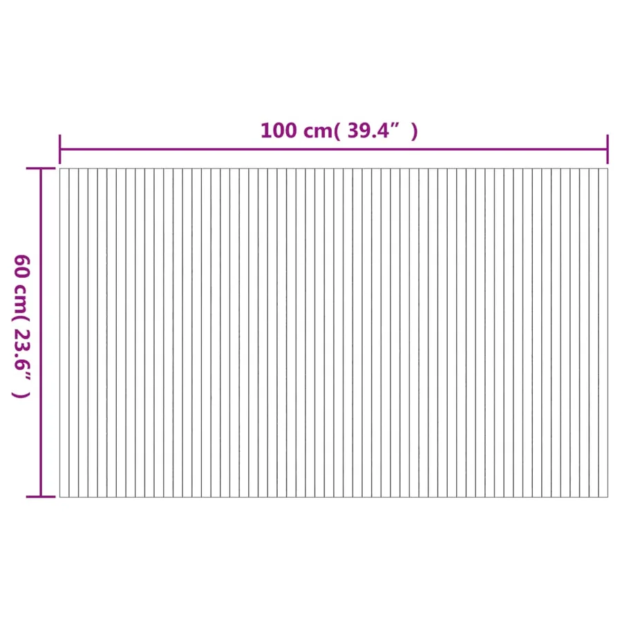 Tapis rectangulaire marron foncé 60x100 cm bambou - 8