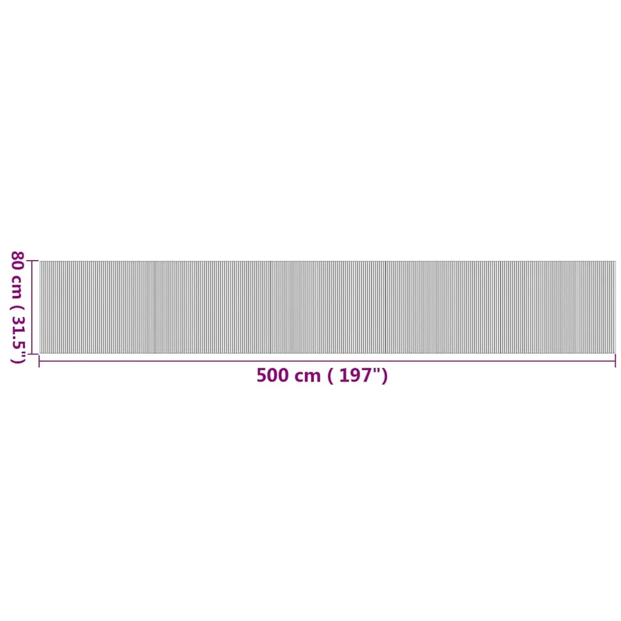 Tapis rectangulaire naturel 80x500 cm bambou - 8