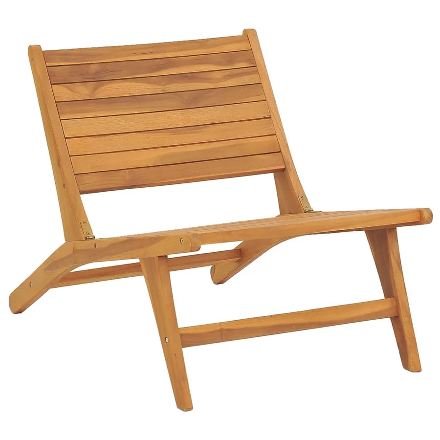 Chaise de jardin avec repose-pied Bois de teck solide - 4