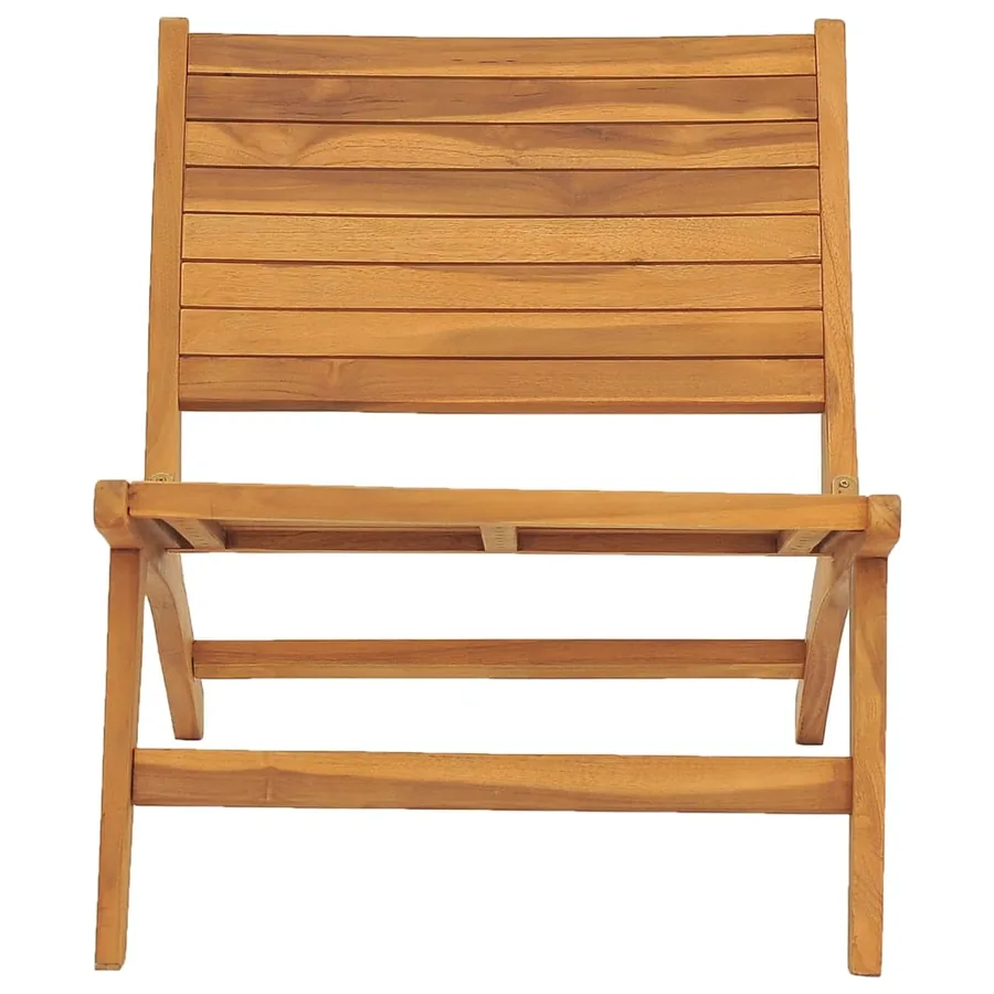 Chaise de jardin avec repose-pied Bois de teck solide - 5