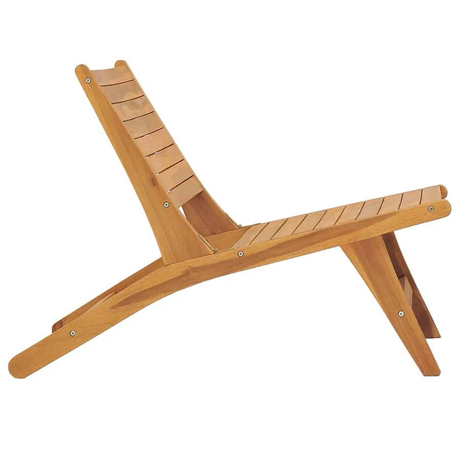 Chaise de jardin avec repose-pied Bois de teck solide - 6