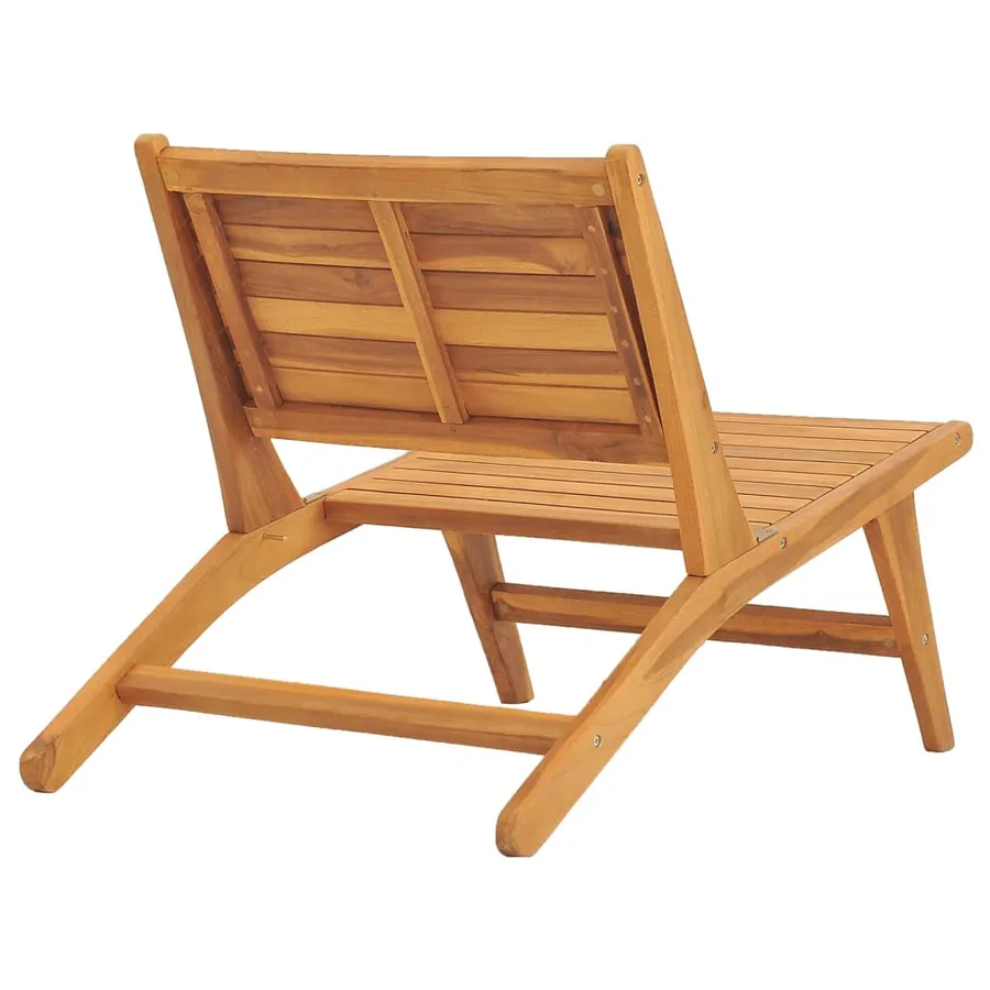 Chaise de jardin avec repose-pied Bois de teck solide - 7