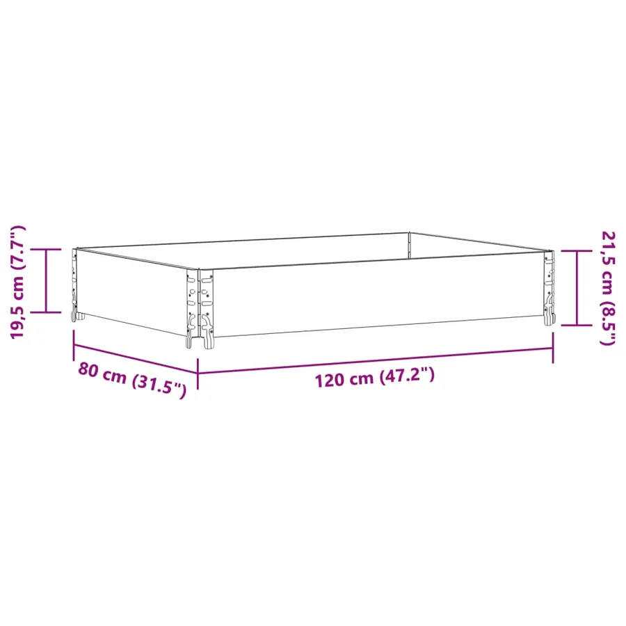 Jardinière 120x80 cm bois massif de pin - 8