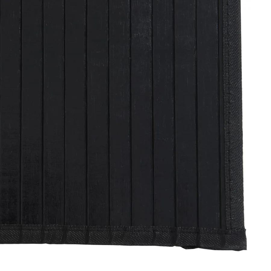 Tapis rectangulaire noir 60x200 cm bambou - 6