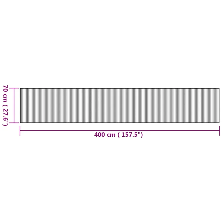 Tapis rectangulaire naturel 70x400 cm bambou - 8