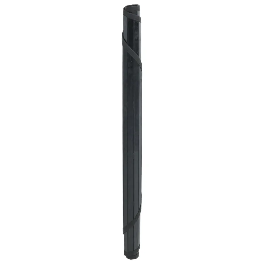 Tapis rond noir 100 cm bambou - 3