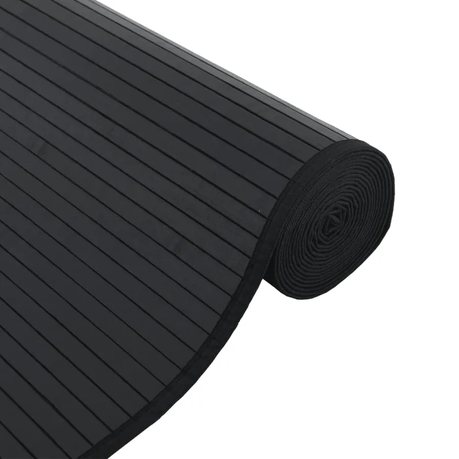 Tapis rectangulaire noir 70x500 cm bambou - 4