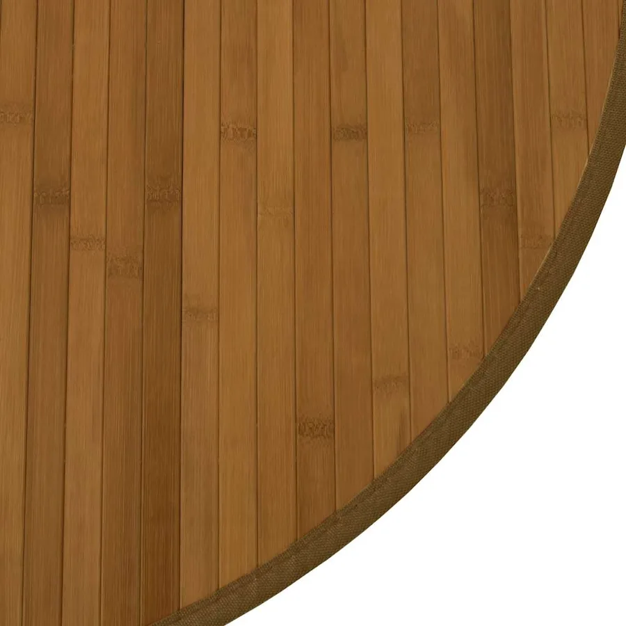 Tapis rond marron 100 cm bambou - 6