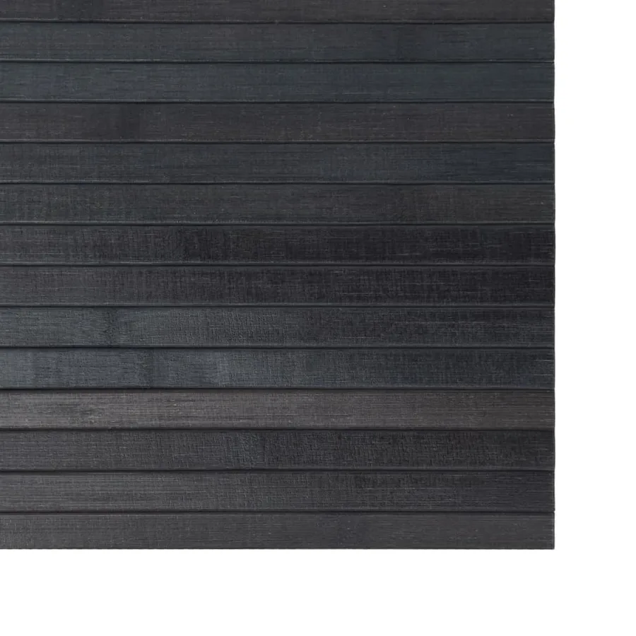 Tapis rectangulaire gris 100x200 cm bambou - 6