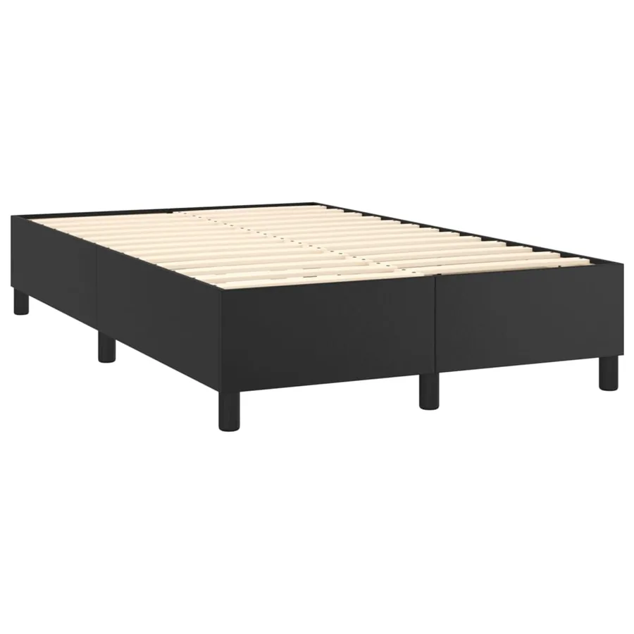 Sommier à lattes de lit avec matelas et LED Noir 120x200 cm - 5