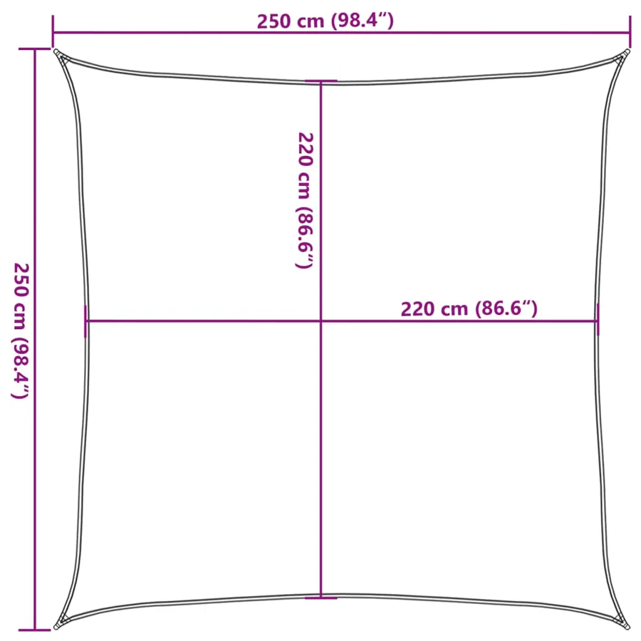 Voile d'ombrage sable 2,5x2,5 m 100 % polyester oxford - 10