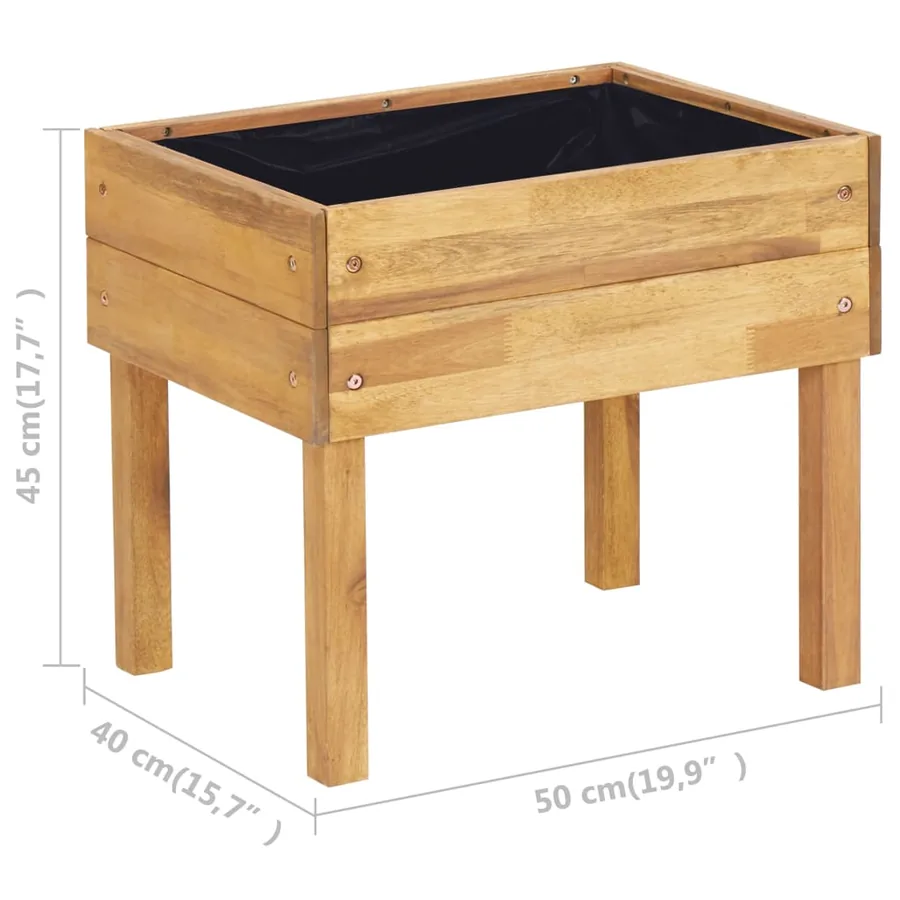 Jardinière surélevée 50x40x45 cm Bois massif d'acacia - 7