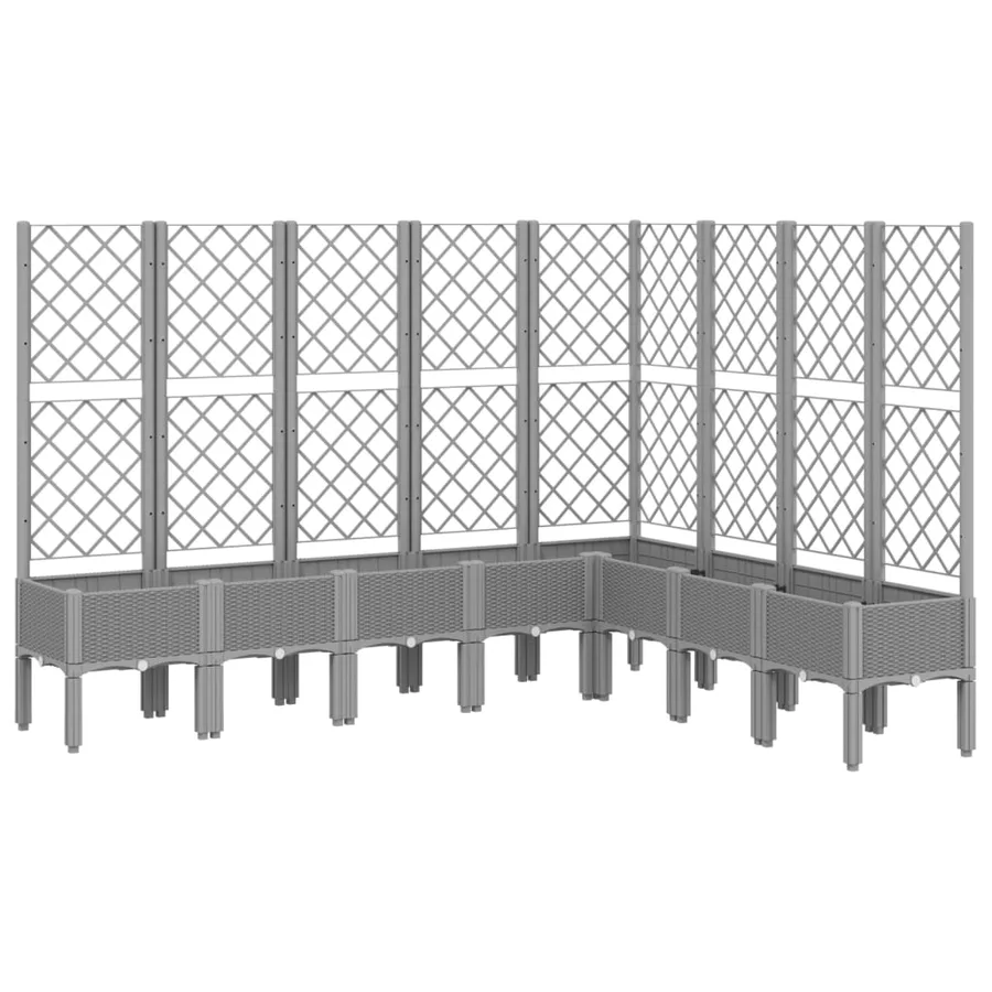 Jardinière avec treillis gris clair 200x160x142 cm PP - 2