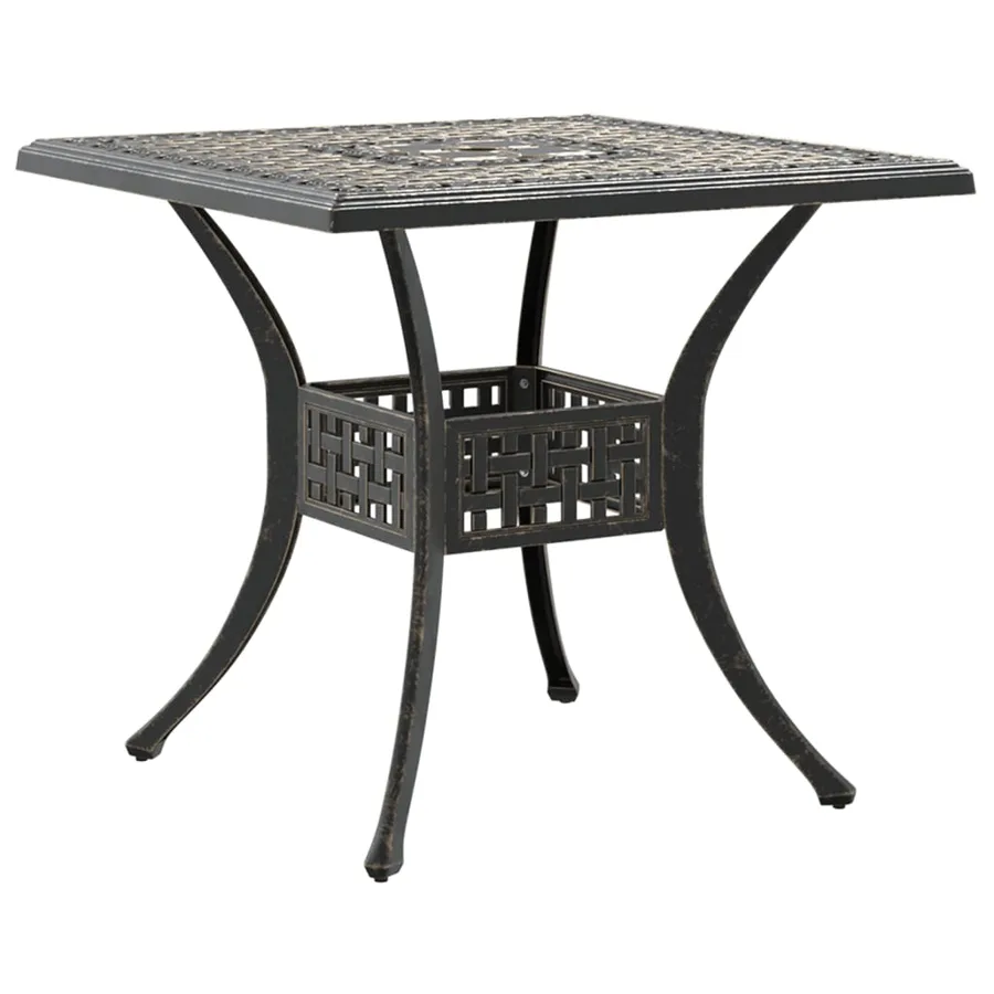Table de jardin bronze 80x80x75 cm aluminium coulé - 2