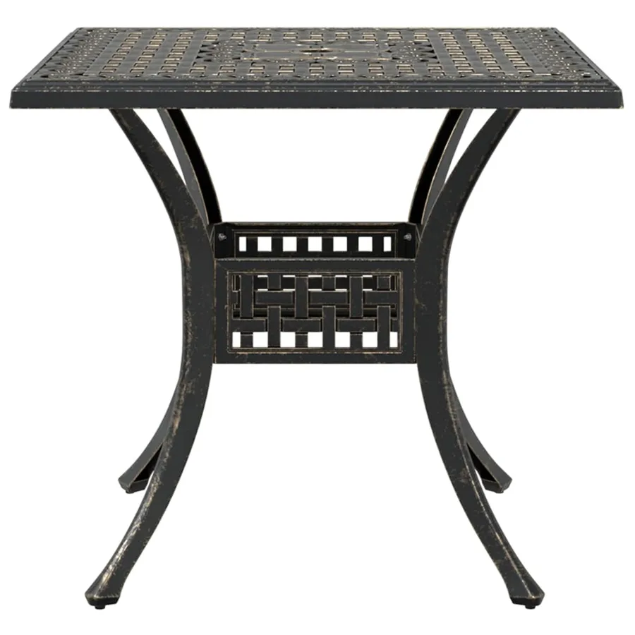 Table de jardin bronze 80x80x75 cm aluminium coulé - 5