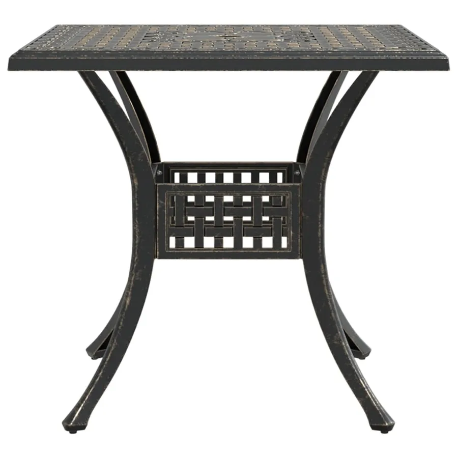 Table de jardin bronze 80x80x75 cm aluminium coulé - 6