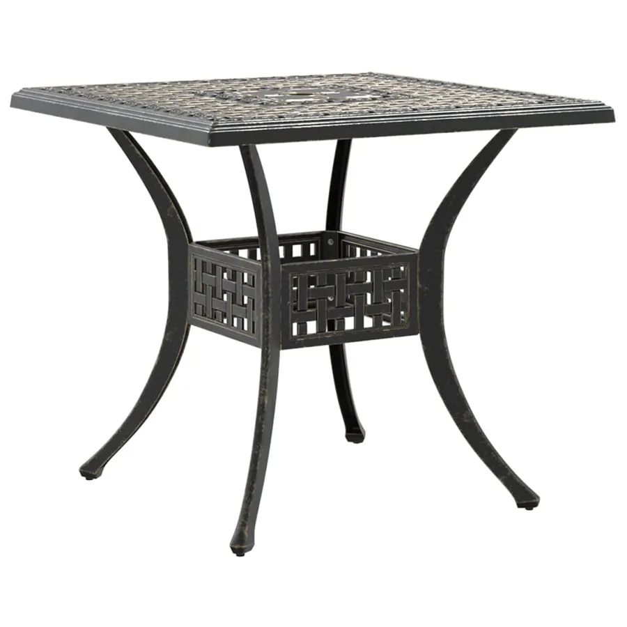 Table de jardin bronze 80x80x75 cm aluminium coulé - 7
