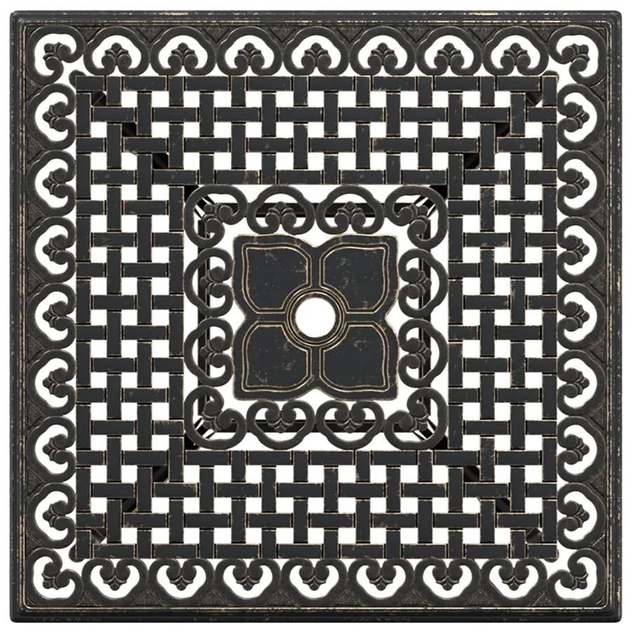 Table de jardin bronze 80x80x75 cm aluminium coulé - 8