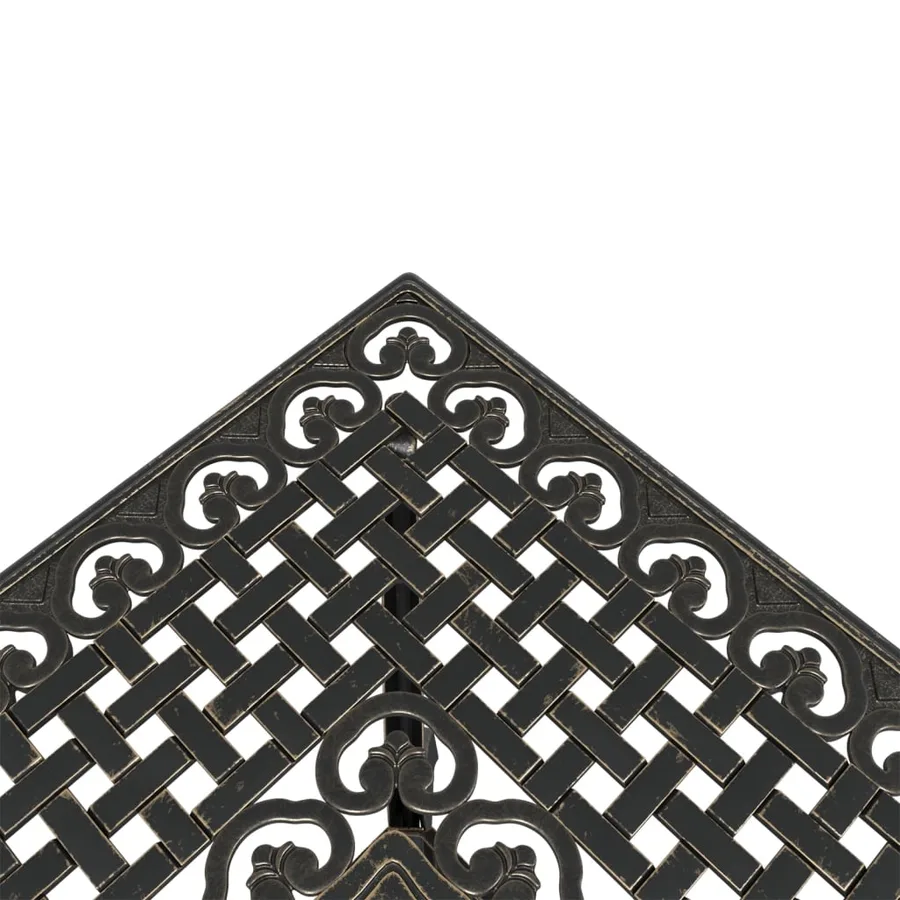 Table de jardin bronze 80x80x75 cm aluminium coulé - 9