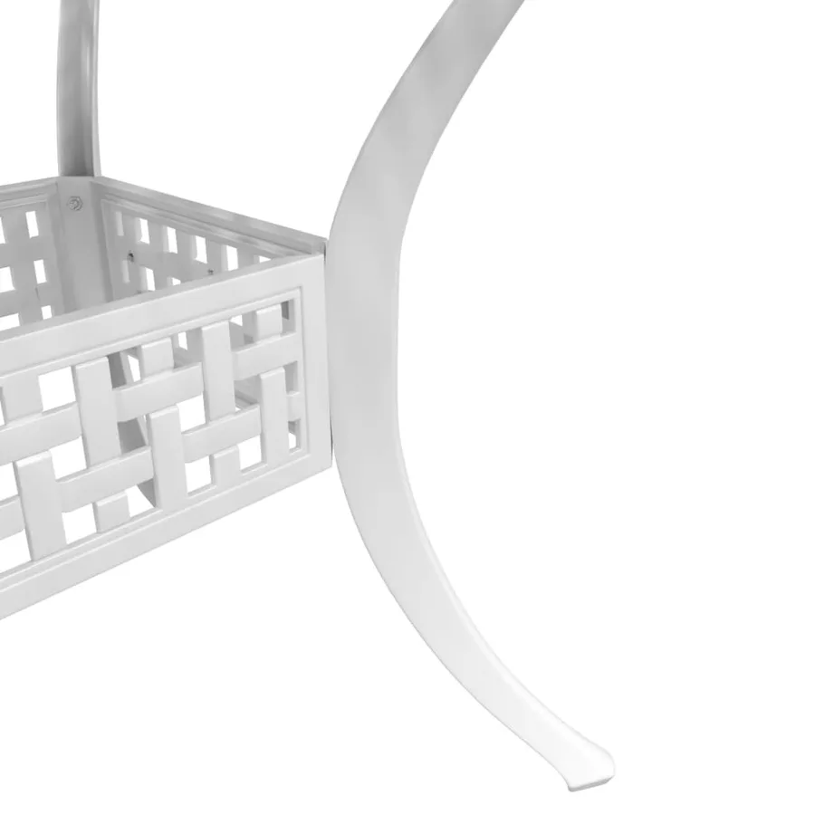 Table de jardin blanc 80x80x75 cm aluminium coulé - 10