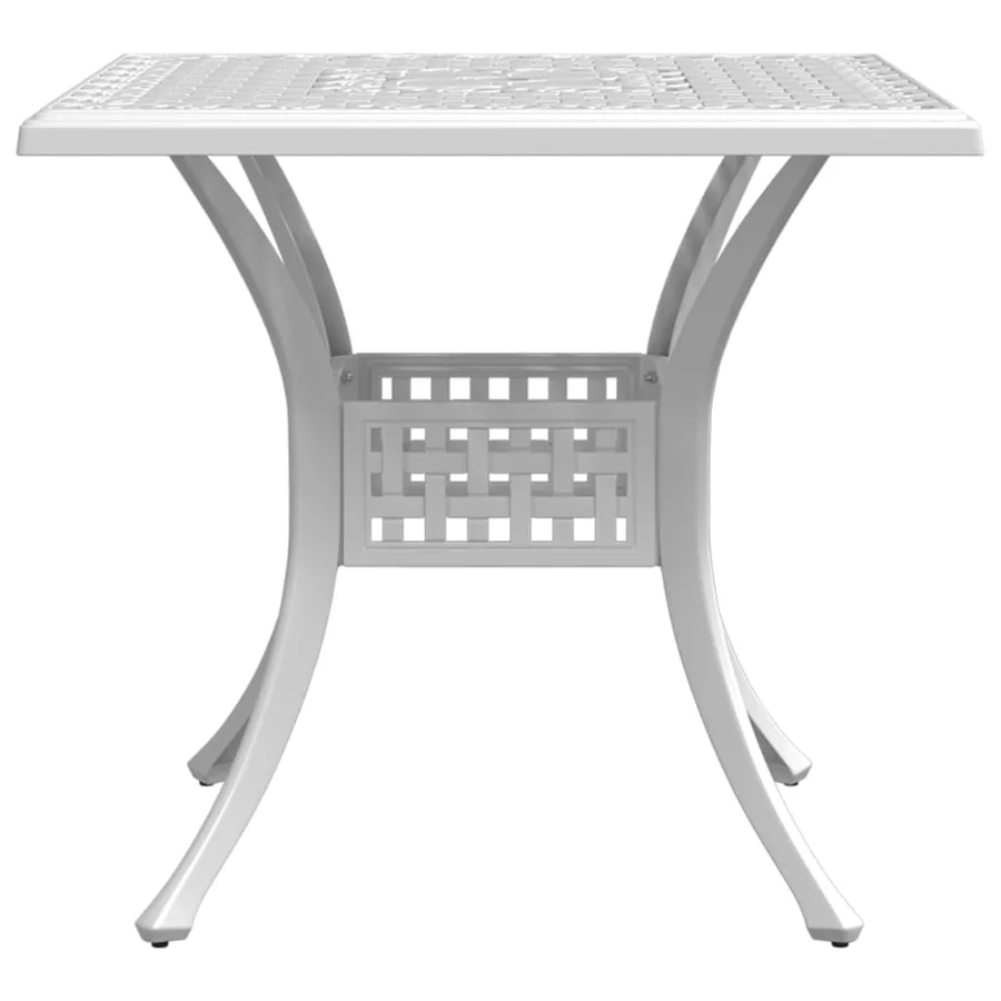 Table de jardin blanc 80x80x75 cm aluminium coulé - 6