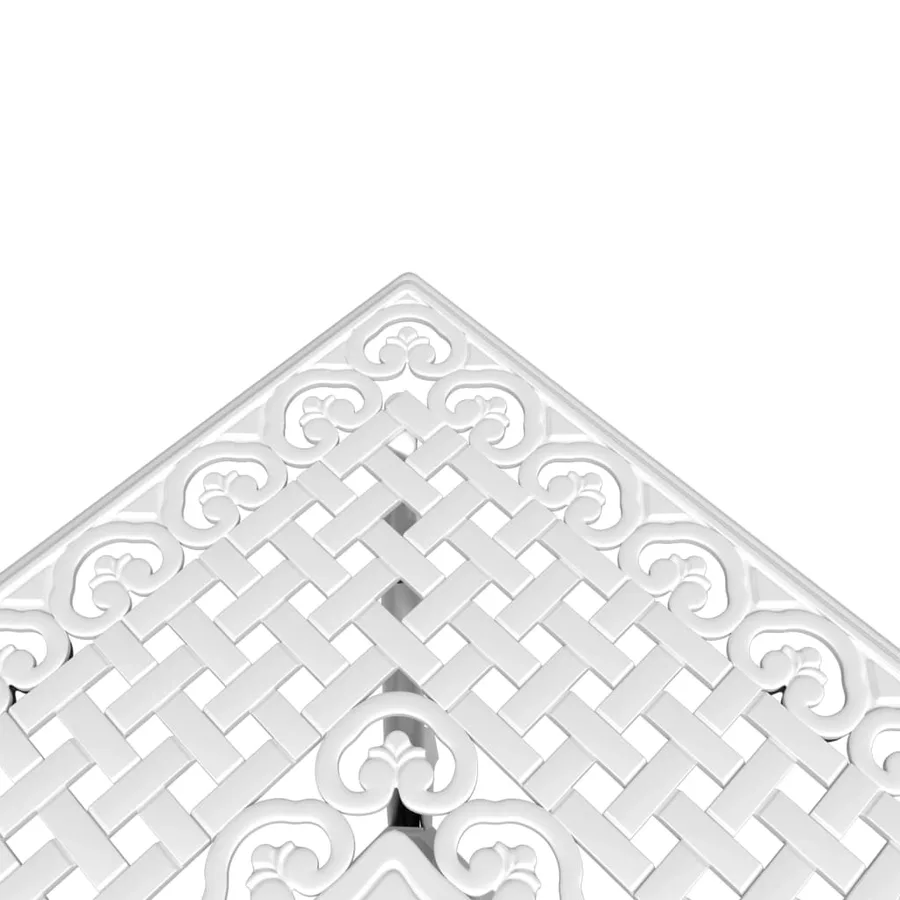 Table de jardin blanc 80x80x75 cm aluminium coulé - 9