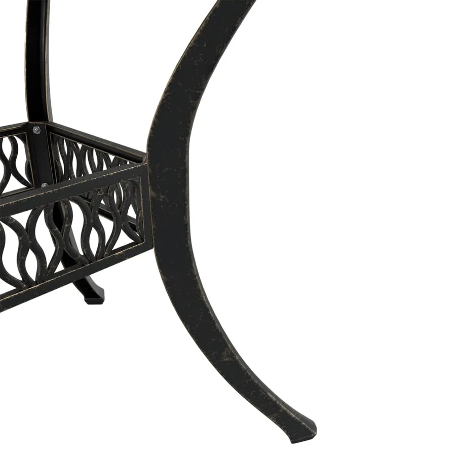 Table de jardin bronze Ø90x75 cm aluminium coulé - 10